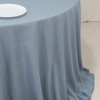 Premium Polyester Round Tablecloth 132" Dusty Blue - Seamless 220GSM Table Cover