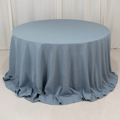 Premium Polyester Round Tablecloth 132" Dusty Blue - Seamless 220GSM Table Cover