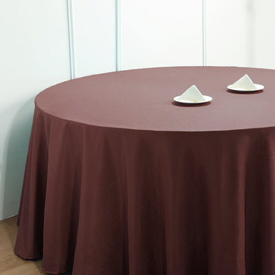 Polyester Round Tablecloth 132" Chocolate - Seamless Finish Table Cover