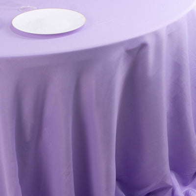 Premium Polyester Round Tablecloth 132" Lavender Lilac - Seamless 220GSM Table Cover