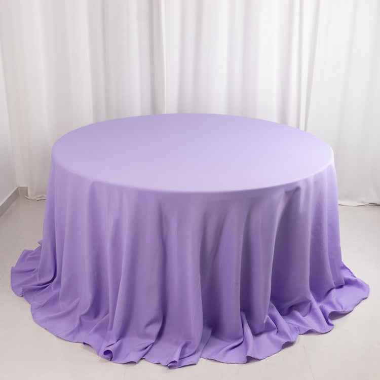 Lavender Lilac Seamless Premium Polyester Round Tablecloth 220GSM for 6 Foot Table With Floor-L