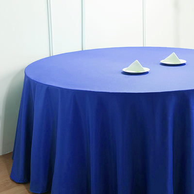 Polyester Round Tablecloth 132" Royal Blue - Seamless Finish Table Cover