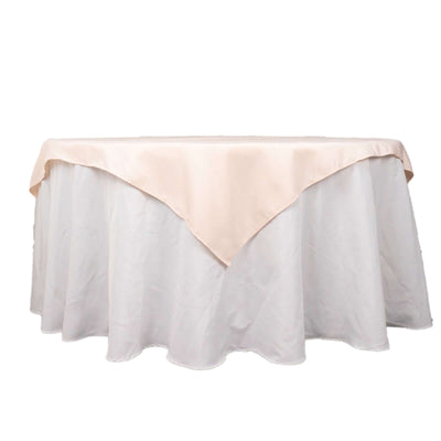 Premium Polyester Square Table Overlay 54"x54" Blush - 220GSM Wrinkle-Resistant Table Topper