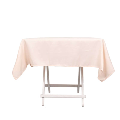 Premium Polyester Square Tablecloth 54"x54" Blush - 220GSM Wrinkle-Resistant Table Cover