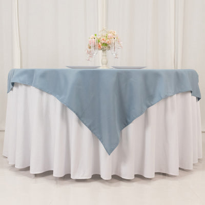 Premium Polyester Square Table Overlay 54"x54" Dusty Blue - 220GSM Wrinkle-Resistant Table Topper