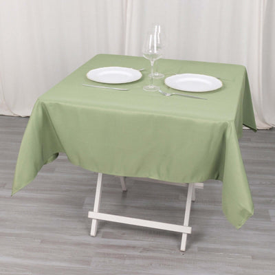 Premium Polyester Square Tablecloth 54"x54" Dusty Sage Green - 220GSM Wrinkle-Resistant Table Cover