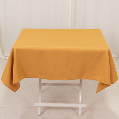 Premium Polyester Square Tablecloth 54"x54" Gold - 220GSM Wrinkle-Resistant & Durable Table Cover for Weddings and Parties