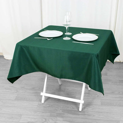 Premium Polyester Square Tablecloth 54"x54" Hunter Emerald Green - 220GSM Wrinkle-Resistant Table Cover