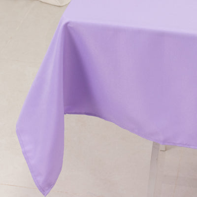 Premium Polyester Square Table Overlay 54"x54" Lavender Lilac - 220GSM Wrinkle-Resistant Table Topper