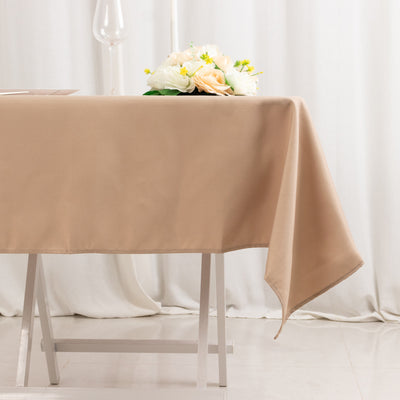 Premium Polyester Square Tablecloth 54"x54" Nude - 220GSM Wrinkle-Resistant Table Cover