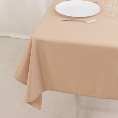 Premium Polyester Square Table Overlay 54"x54" Nude - 220GSM Wrinkle-Resistant Table Topper