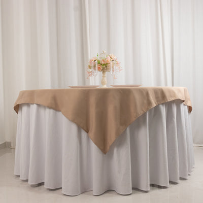 Premium Polyester Square Table Overlay 54"x54" Nude - 220GSM Wrinkle-Resistant Table Topper