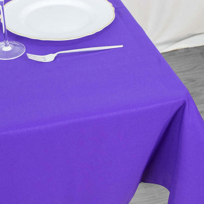 Premium Polyester Square Table Overlay 54"x54" Purple - 220GSM Wrinkle-Resistant Table Topper