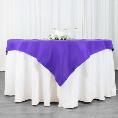 Premium Polyester Square Table Overlay 54"x54" Purple - 220GSM Wrinkle-Resistant Table Topper