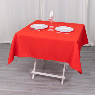Premium Polyester Square Tablecloth 54"x54" Red - 220GSM Wrinkle-Resistant Table Cover