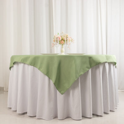 Premium Polyester Square Table Overlay 54"x54" Sage Green - 220GSM Wrinkle-Resistant Table Topper