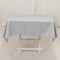 Silver Seamless Premium Polyester Square Tablecloth 220GSM 54"x54"