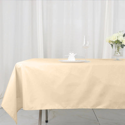 Polyester Rectangle Tablecloth 54"x96" Beige - Linen Texture Table Cover