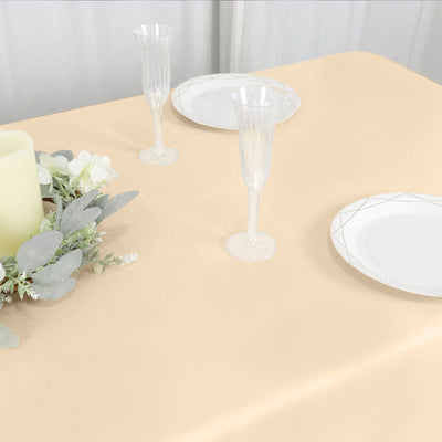 Polyester Rectangle Tablecloth 54"x96" Beige - Linen Texture Table Cover