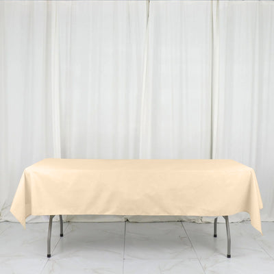 Polyester Rectangle Tablecloth 54"x96" Beige - Linen Texture Table Cover