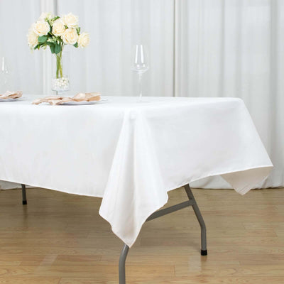 Premium Polyester Rectangle Tablecloth 54"x96" White - 220GSM Wrinkle-Resistant & Stain-Proof Design