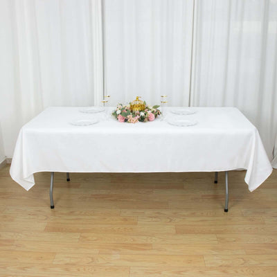 Premium Polyester Rectangle Tablecloth 54"x96" White - 220GSM Wrinkle-Resistant & Stain-Proof Design