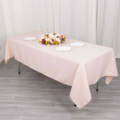 Premium Polyester Rectangle Tablecloth 60"x102" Blush - 220GSM Wrinkle-Resistant Table Cover