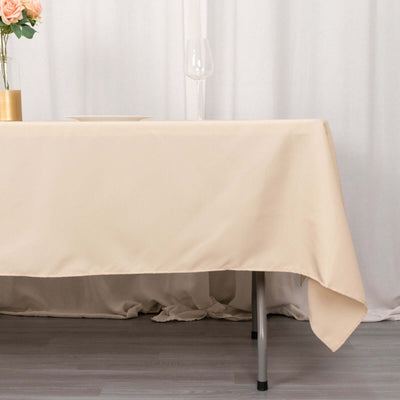 Premium Polyester Rectangle Tablecloth 60"x102" Beige - 220GSM Wrinkle-Resistant Table Cover