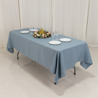 Premium Polyester Rectangle Tablecloth 60"x102" Dusty Blue - 220GSM Wrinkle-Resistant Table Cover