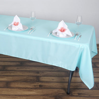 Polyester Rectangle Tablecloth 60"x102" Light Blue - Wrinkle-Resistant Finish