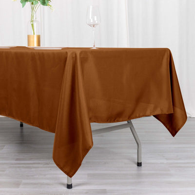 Polyester Rectangle Tablecloth 60"x102" Cinnamon Brown - Wrinkle-Resistant Finish