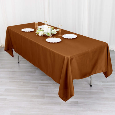 Polyester Rectangle Tablecloth 60"x102" Cinnamon Brown - Wrinkle-Resistant Finish