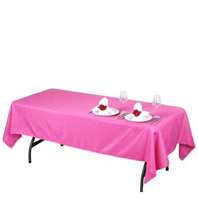 Polyester Rectangle Tablecloth 60"x102" Fuchsia - Wrinkle-Resistant Finish