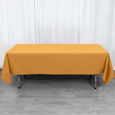 Premium Polyester Rectangle Tablecloth 60"x102" Gold - 220GSM Wrinkle-Resistant Table Cover