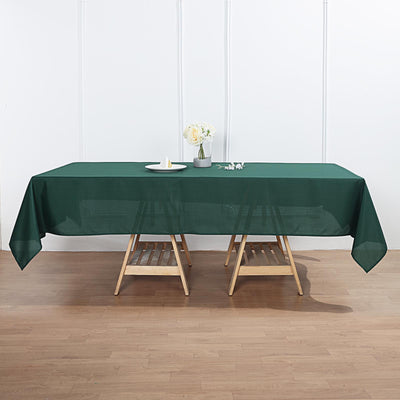Polyester Rectangle Tablecloth 60"x102" Hunter Emerald Green - Wrinkle-Resistant Finish