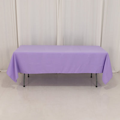 Premium Polyester Rectangle Tablecloth 60"x102" Lavender Lilac - 220GSM Wrinkle-Resistant Table Cover