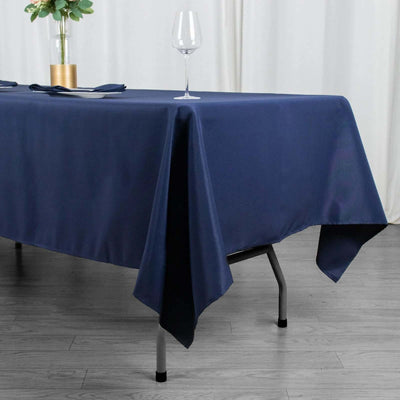 Premium Polyester Rectangle Tablecloth 60"x102" Navy Blue - 220GSM Wrinkle-Resistant Table Cover