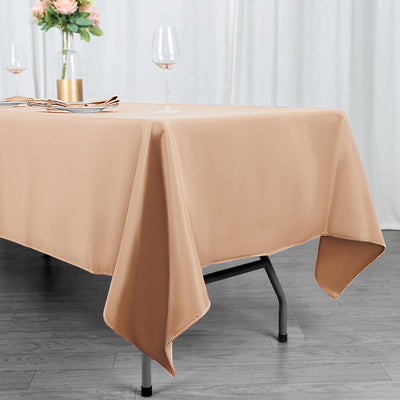 Premium Polyester Rectangle Tablecloth 60"x102" Nude - 220GSM Wrinkle-Resistant Table Cover