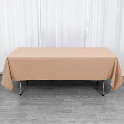 Premium Polyester Rectangle Tablecloth 60"x102" Nude - 220GSM Wrinkle-Resistant Table Cover