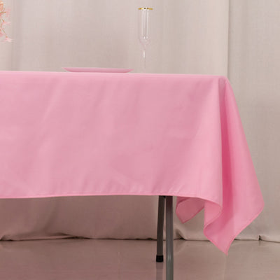 Premium Polyester Rectangle Tablecloth 60"x102" Pink - 220GSM Wrinkle-Resistant Table Cover