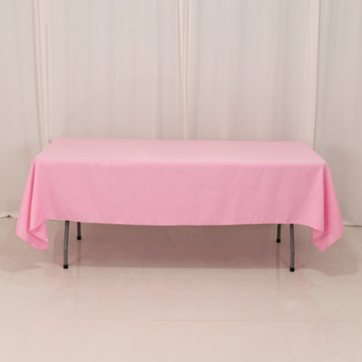 Premium Polyester Rectangle Tablecloth 60"x102" Pink - 220GSM Wrinkle-Resistant Table Cover