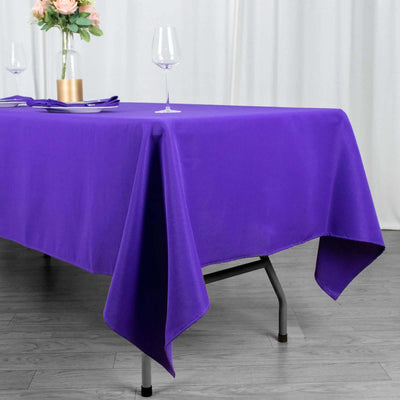 Premium Polyester Rectangle Tablecloth 60"x102" Purple - 220GSM Wrinkle-Resistant Table Cover