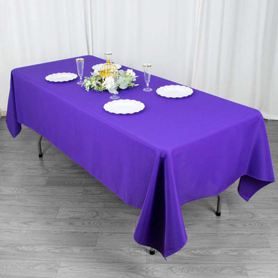 Premium Polyester Rectangle Tablecloth 60"x102" Purple - 220GSM Wrinkle-Resistant Table Cover