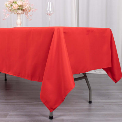 Premium Polyester Rectangle Tablecloth 60"x102" Red - 220GSM Wrinkle-Resistant Table Cover
