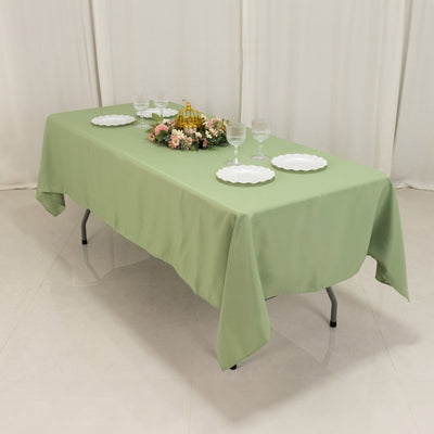 Premium Polyester Rectangle Tablecloth 60"x102" Sage Green - 220GSM Wrinkle-Resistant Table Cover