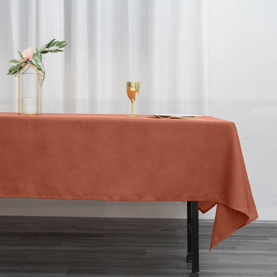 Polyester Rectangle Tablecloth 60"x102" Terracotta (Rust) - Wrinkle-Resistant Finish