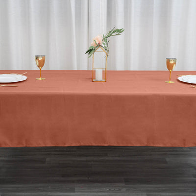 Polyester Rectangle Tablecloth 60"x102" Terracotta (Rust) - Wrinkle-Resistant Finish