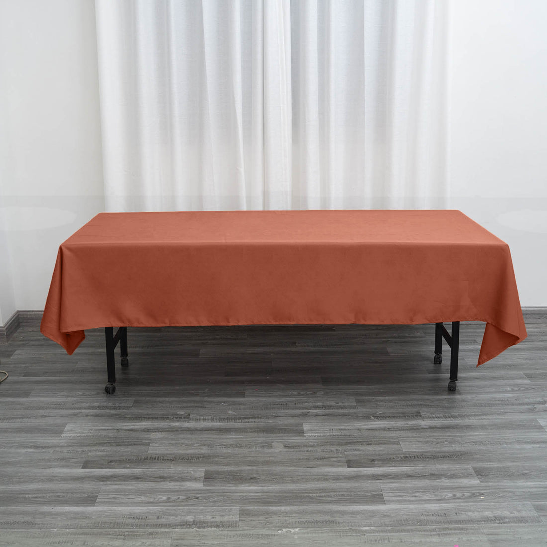 Terracotta (Rust) Seamless Polyester Rectangular Tablecloth - 60x102inch