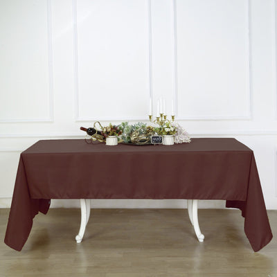 Polyester Rectangle Tablecloth 60"x126" Chocolate - Durable & Wrinkle-Resistant Table Cover