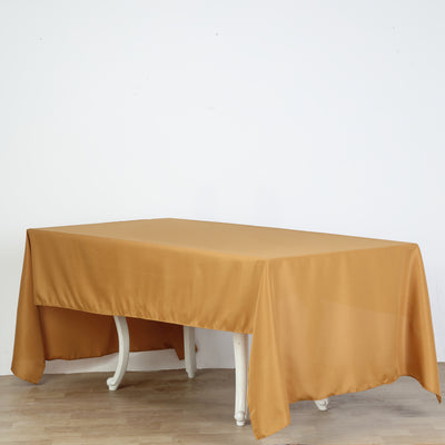 Premium Polyester Rectangle Tablecloth 60"x126" Gold - 220GSM Wrinkle-Resistant Table Cover